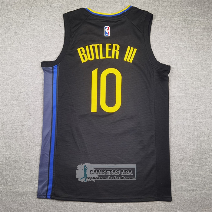 Camiseta Golden State Warriors Jimmy Butler III NO 10 Statement 2024-25 Negro